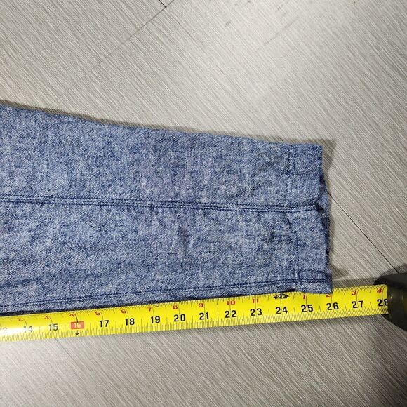 Old Navy Joggers Women’s Size M Linen Blend Chambray Blue Pants Boho Beach - Picture 10 of 11